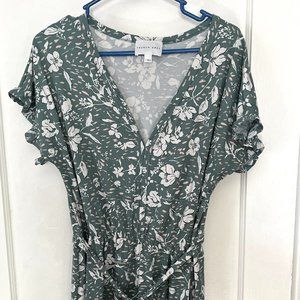 Sage Green Dress with Waist Tie - Size L